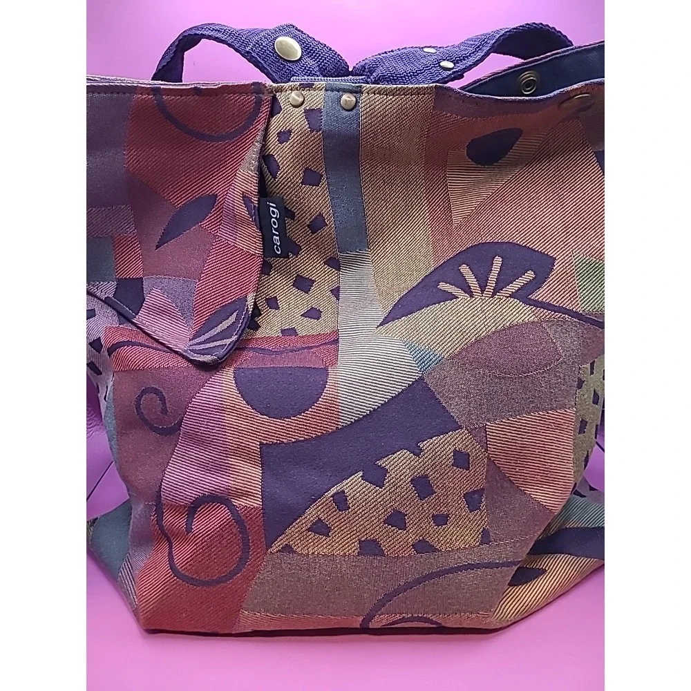 Carson Rogers Carogi Colorful Backpack Slingback Tapestry Patch Shoulder Bag - Picture 2 of 9